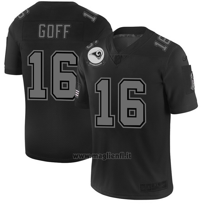 Maglia NFL Limited Los Angeles Rams Goff 2019 Salute To Service Nero